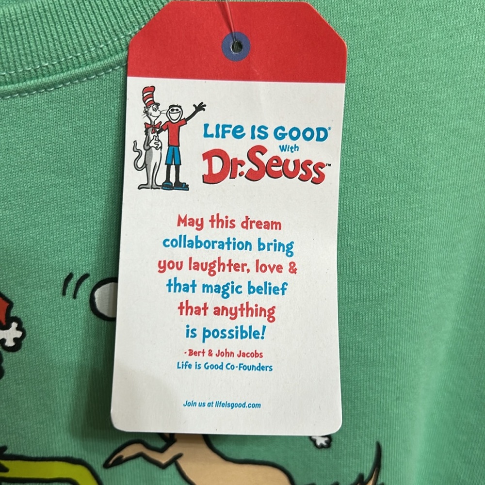 Life Is Good Green Dr. Seuss Sweatshirt - Picture 4 of 5